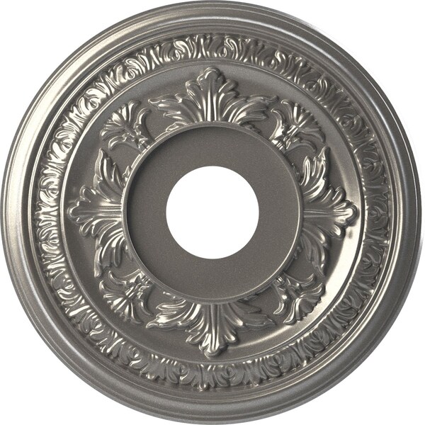 Ekena Millwork Baltimore Thermoformed PVC Ceiling Medallion Fits Canopies up to 6 1/2-in., Aged Dark Steel CMP16BACST - main
